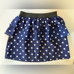 Rue 21 Womens Mini Skirt, Size M, Polka Dot, Navy Blue/White, Tiered.